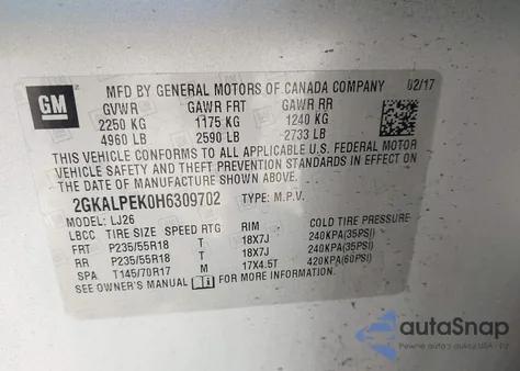 2017 GMC Terrain Slt from USA, damaged, VIN 2GKALPEK0H6309702